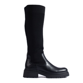 Bottes à enfiler noires de Shelovet