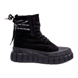 Bottes à plateforme en daim pour femmes, noir Rafter le noir