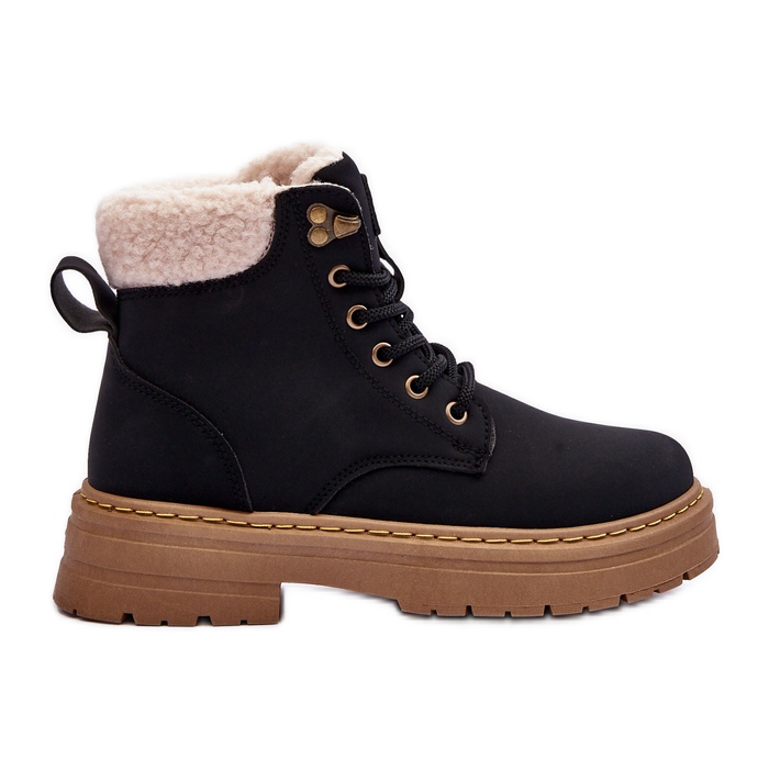 Bottines Femme En Peau De Mouton Noir Jette le noir