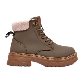 Bottines Femme En Peau De Mouton Vert Jette