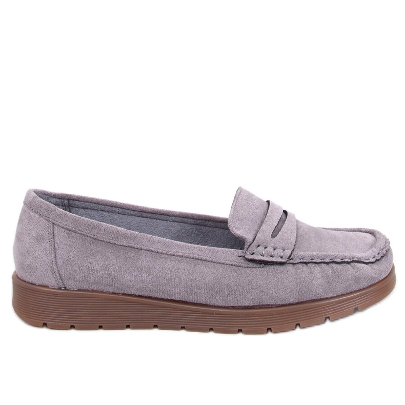 Mocassins en daim avec semelle intérieure en cuir Marit Gris