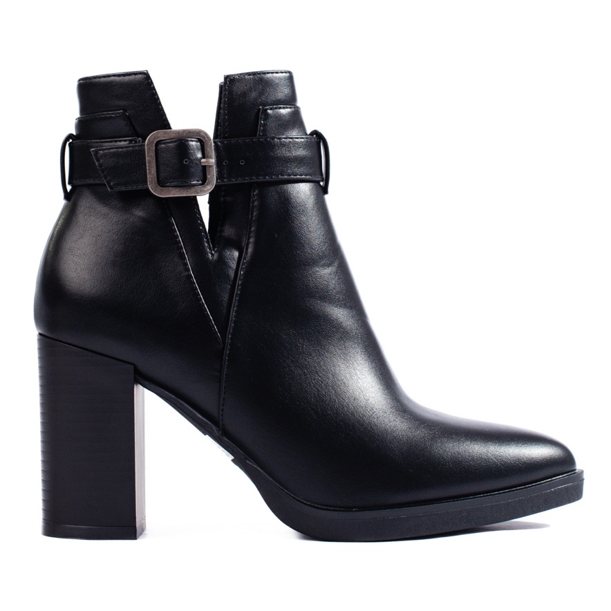 Bottines classiques d coup es noires pour femme Shelovet le noir