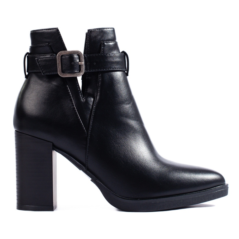 Bottines classiques découpées noires pour femme Shelovet le noir
