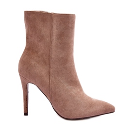 FB2 Bottes à talons hauts en daim Eberpia Beige
