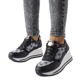 Baskets compensées noires de Rouxi