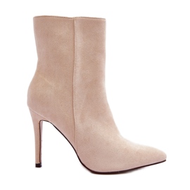 FB2 Bottines en Daim Beige Clair Eberpia