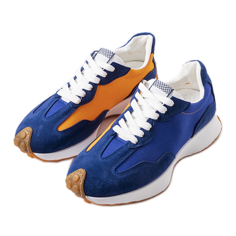 Baskets pour hommes bleu marine et orange de Dorolis