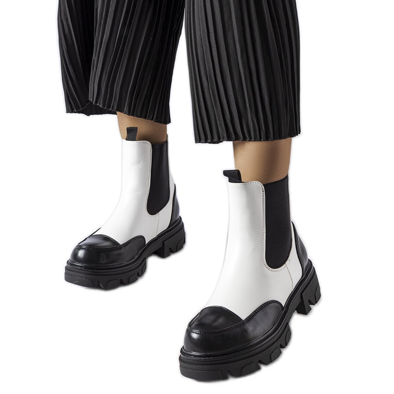 Inna Bottines à enfiler noires et blanches d'Albany