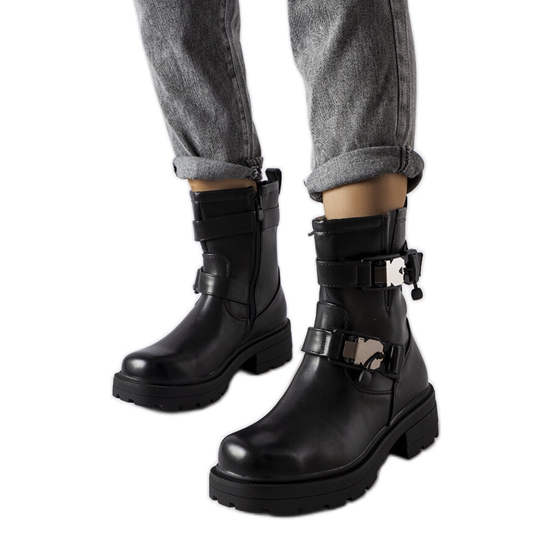 Bottines épaisses noires d'Enrico le noir