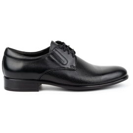 Kampol Chaussures habillées en cuir pour hommes 324KAM noir