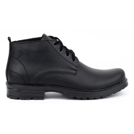 Polbut Bottines en cuir pour hommes 2119 noires le noir