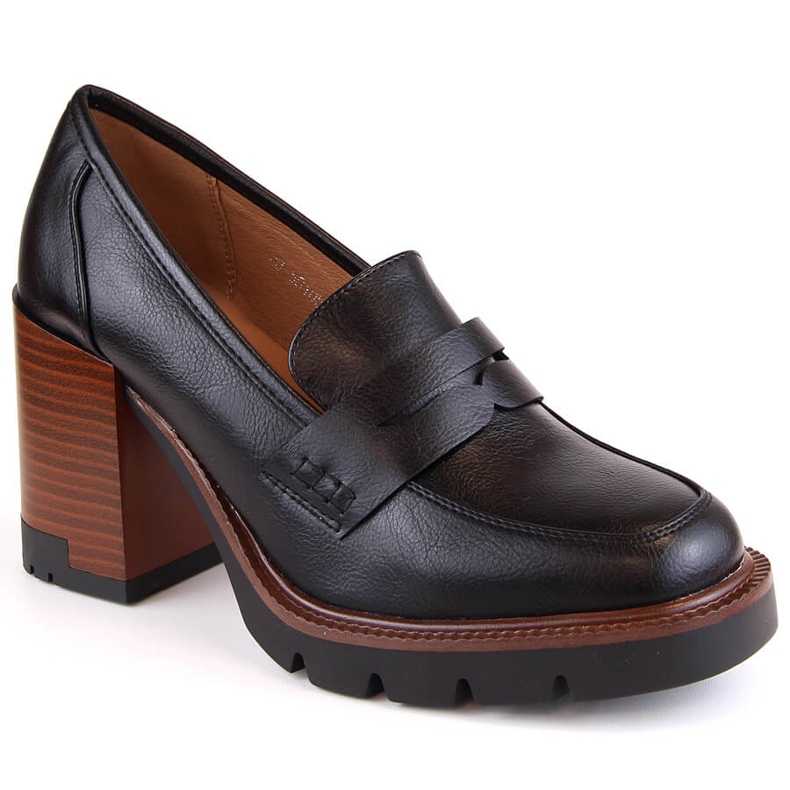 Chaussures pour femmes sur le poteau et plateforme noire Vinceza 58105 le noir