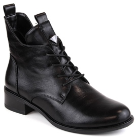 M. DASZYŃSKI Bottes à lacets et fermeture éclair pour femmes isolées noir M.Daszyński SA198-24 le noir