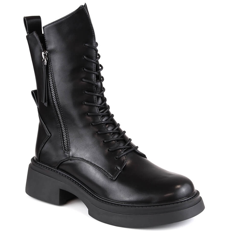 Bottes d'officier noires pour femme D&amp;A S.Barski Premium Collection MR870-23 le noir