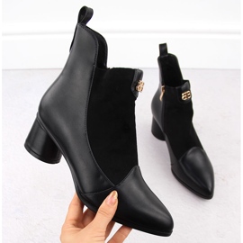 Bottines noires à talons pour femme D&amp;A S.Barski Premium Collection MR870-96