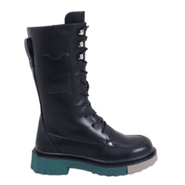 Bottes à semelle colorée de Keefe Black le noir