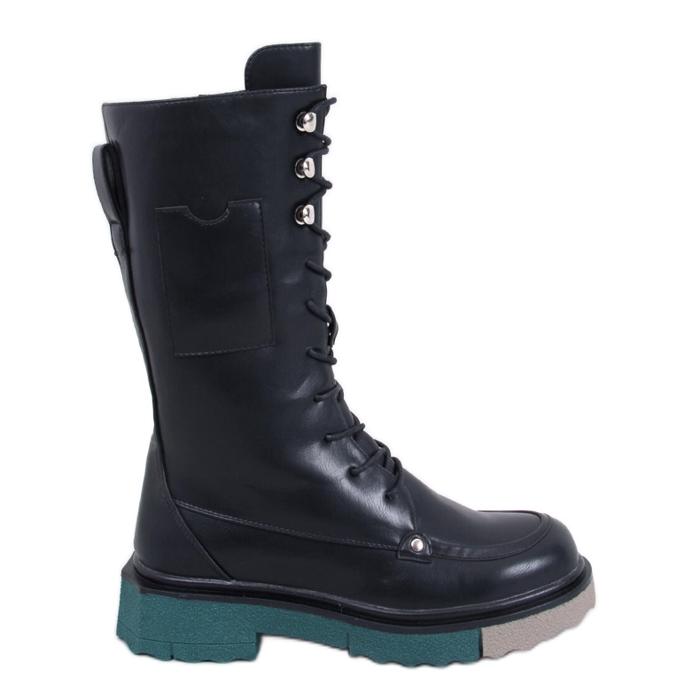 Bottes à semelle colorée de Keefe Black le noir