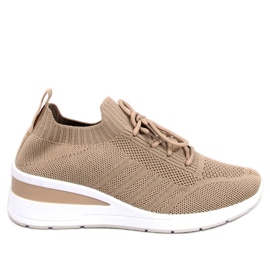 Leakes Baskets compensées kaki beige