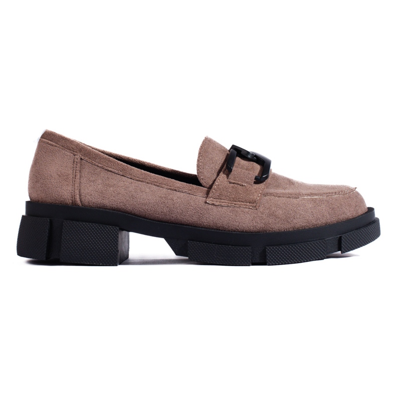 Mocassins en daim beige foncé de Shelovet