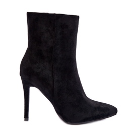 FB2 Bottes à talons hauts en daim noir Eberpia