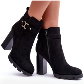 FB2 Bottes En Daim Sur Talon Haut Noir Liani