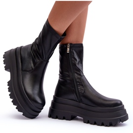 FB2 Bottes sur une plateforme massive Luinai noir le noir