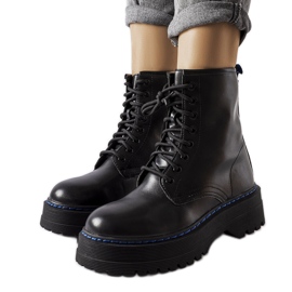 Bottes de travail isolées noires de Stiles le noir