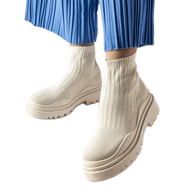 Baskets montantes beiges Marks