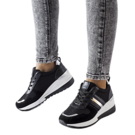 Inna Baskets compensées noires et argentées de Titusville