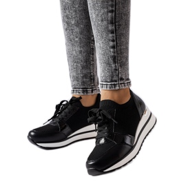 Inna Baskets compensées noires de Bellante le noir