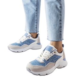 Chaussures bleues et blanches avec détails argentés de Rio