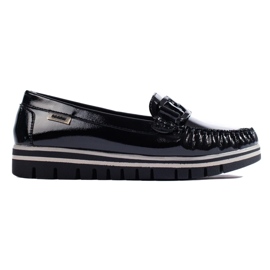 Mocassins plateforme Shelovet vernis noirs