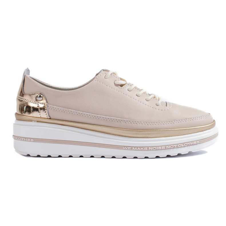 SHELOVET Chaussures en cuir beige pour femmes sur la plateforme Shlovet