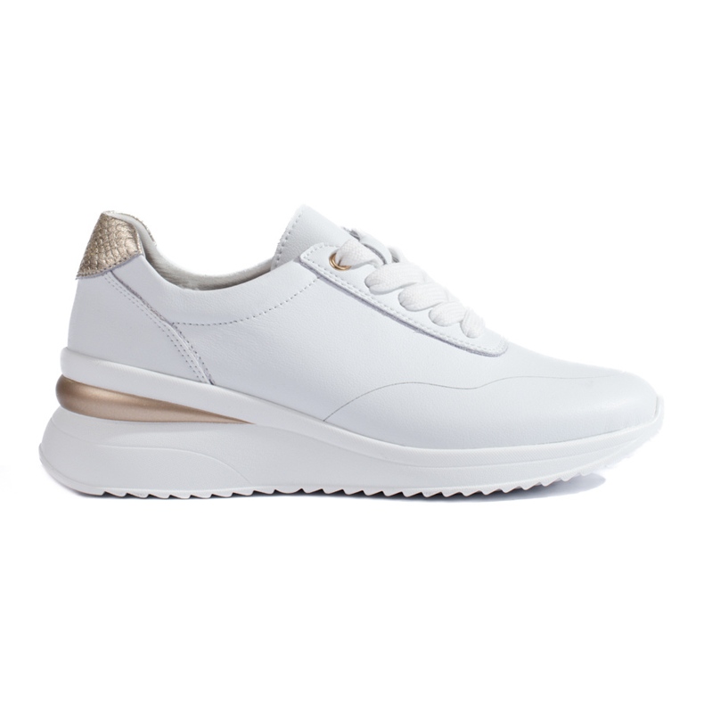 SHELOVET Baskets compensées femme Welovet en cuir blanc blanche