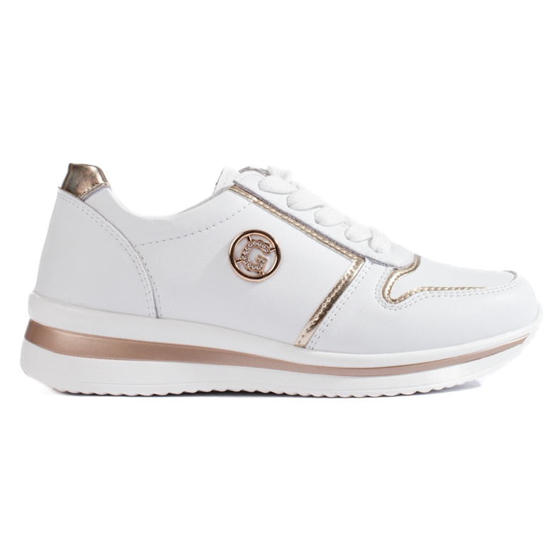 Chaussures de sport femme Shelovet en cuir blanc blanche
