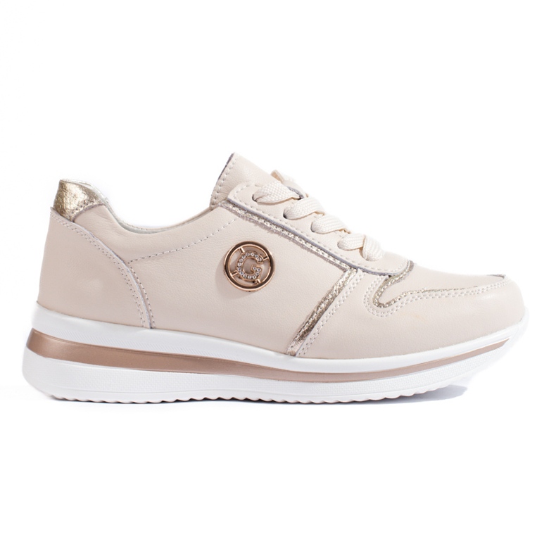Baskets Shelovet en cuir beige Baskets Shelovet en cuir beige