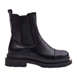 PG1 Bottines Chelsea Femme Noir Nialee