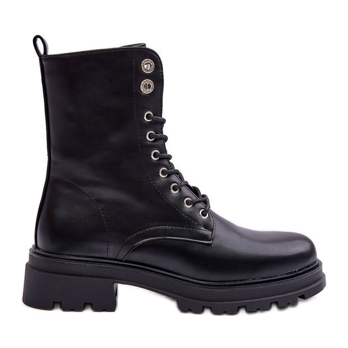 Vinceza Bottines Worker Avec Décoration Noir Yemannis le noir