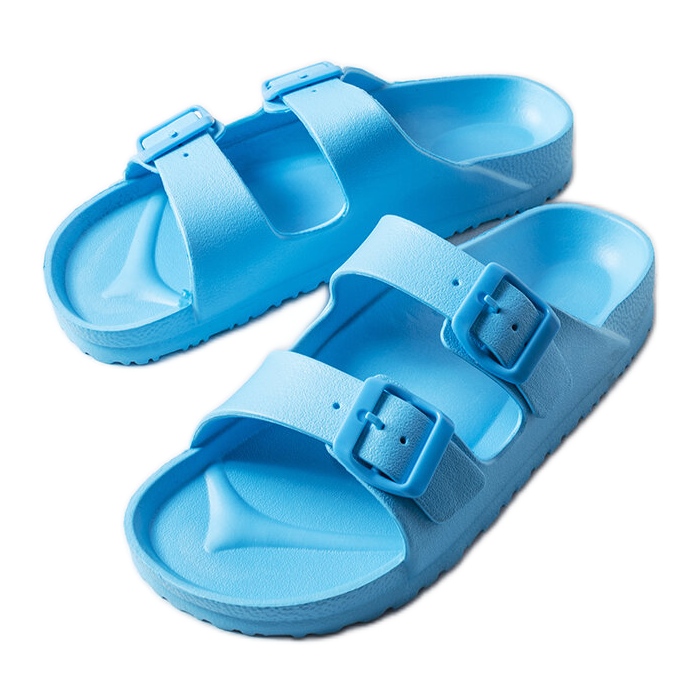 Inna Claquettes à boucle en caoutchouc bleu d'Eugene