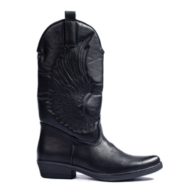 Bottines cowboy femme noires à talons Shelovet