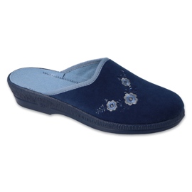 Befado chaussons femme en pu avec broderie 219D481 bleu marine