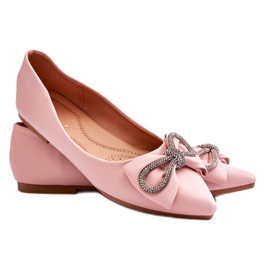 Ballerines élégantes avec nœud et strass roses Ballerines élégantes avec nœud et strass roses
