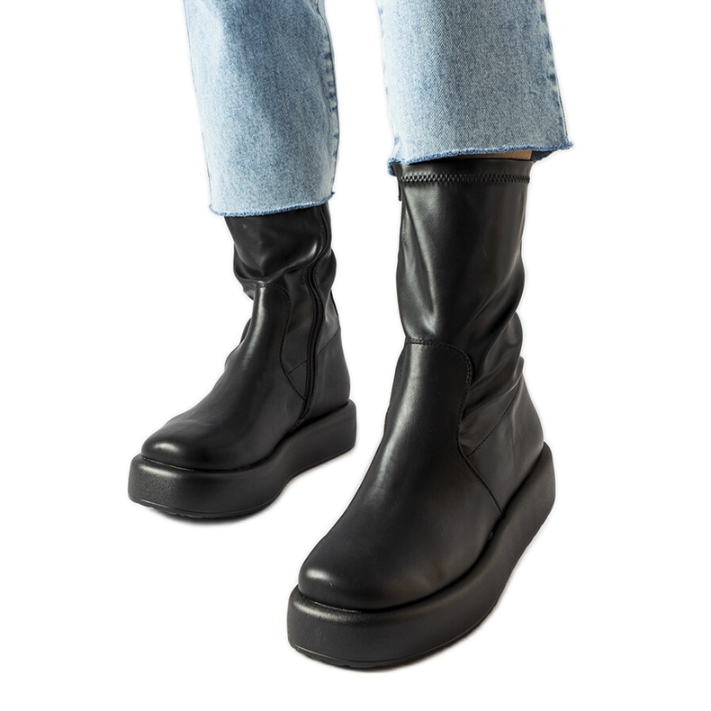 Bottines plateforme Valpantena noires le noir