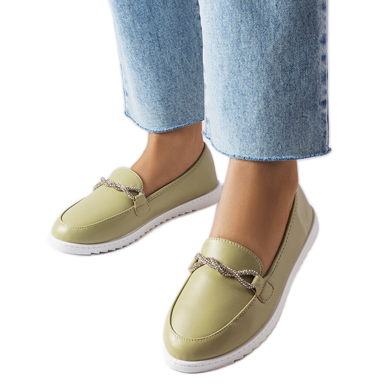 Mocassins verts avec strass de Paola