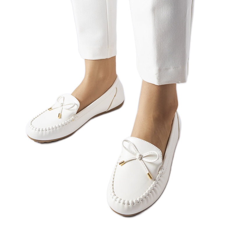 Mocassins blancs avec nœud de Via Foria blanche