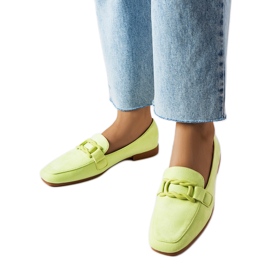 Mocassins à boucles verts d'Alighiero