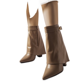 Bottines marron à dessus retroussé de Aya brun Bottines marron à dessus retroussé de Aya brun