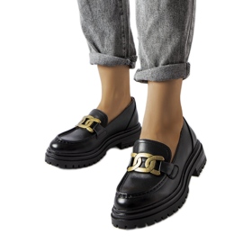 Mocassins noirs ornés d'une boucle Schlanders