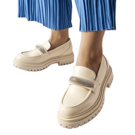 Mocassins beiges avec strass de Hartford Mocassins beiges avec strass de Hartford