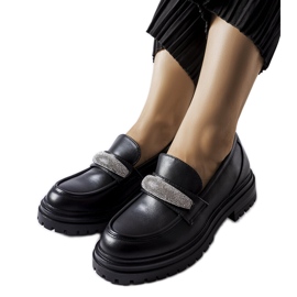 Mocassins noirs avec strass de Hartford
